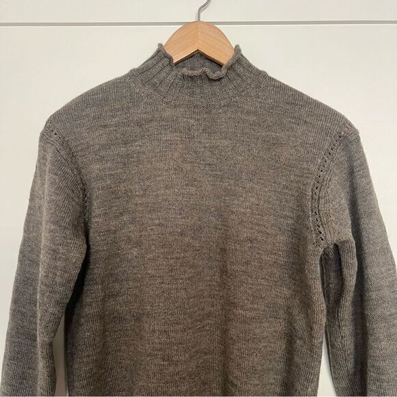 Alexa Chung for AG Sweater Womens Size Small Brown Knit Mock Neck 100% Wool - Picture 2 of 13